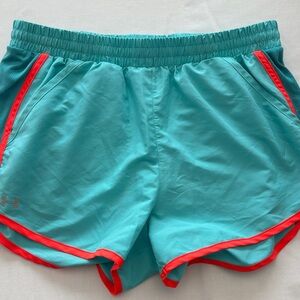 Under Armour Women's Aqua and Coral Athletic Shorts